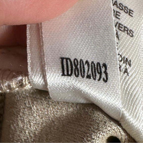 Chico's size 2 (approx size 12 US) suede-feel beige pants, straight leg - Picture 9 of 13